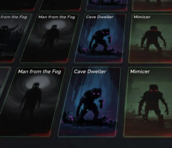 Stylized dashboard of featured Minecraft Bedrock horror mods.